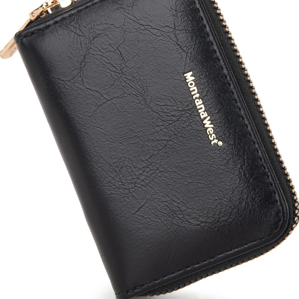 Montana West Black Zip Wallet